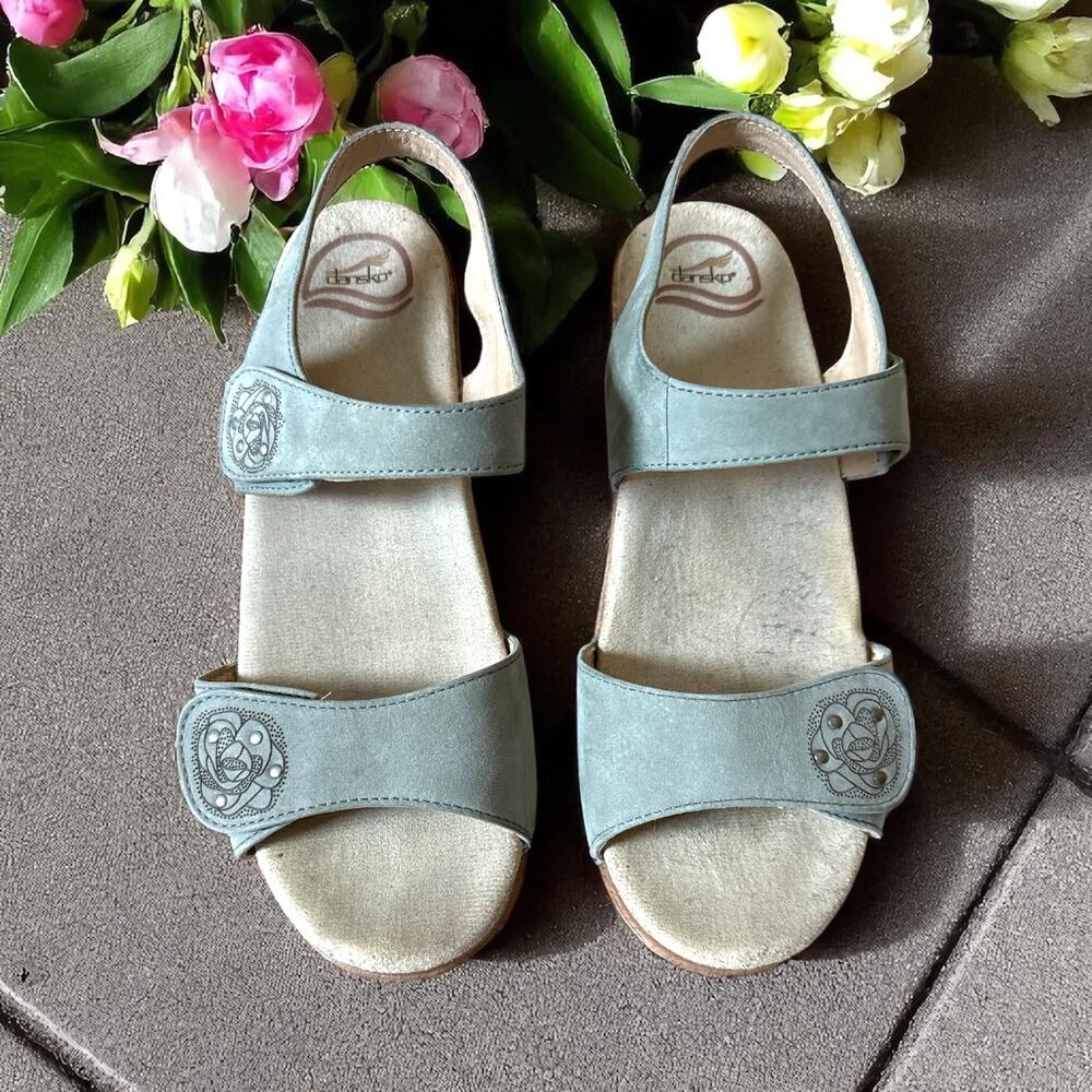 Dansko Sonnet Sandals Grey Nubuck leather size 41